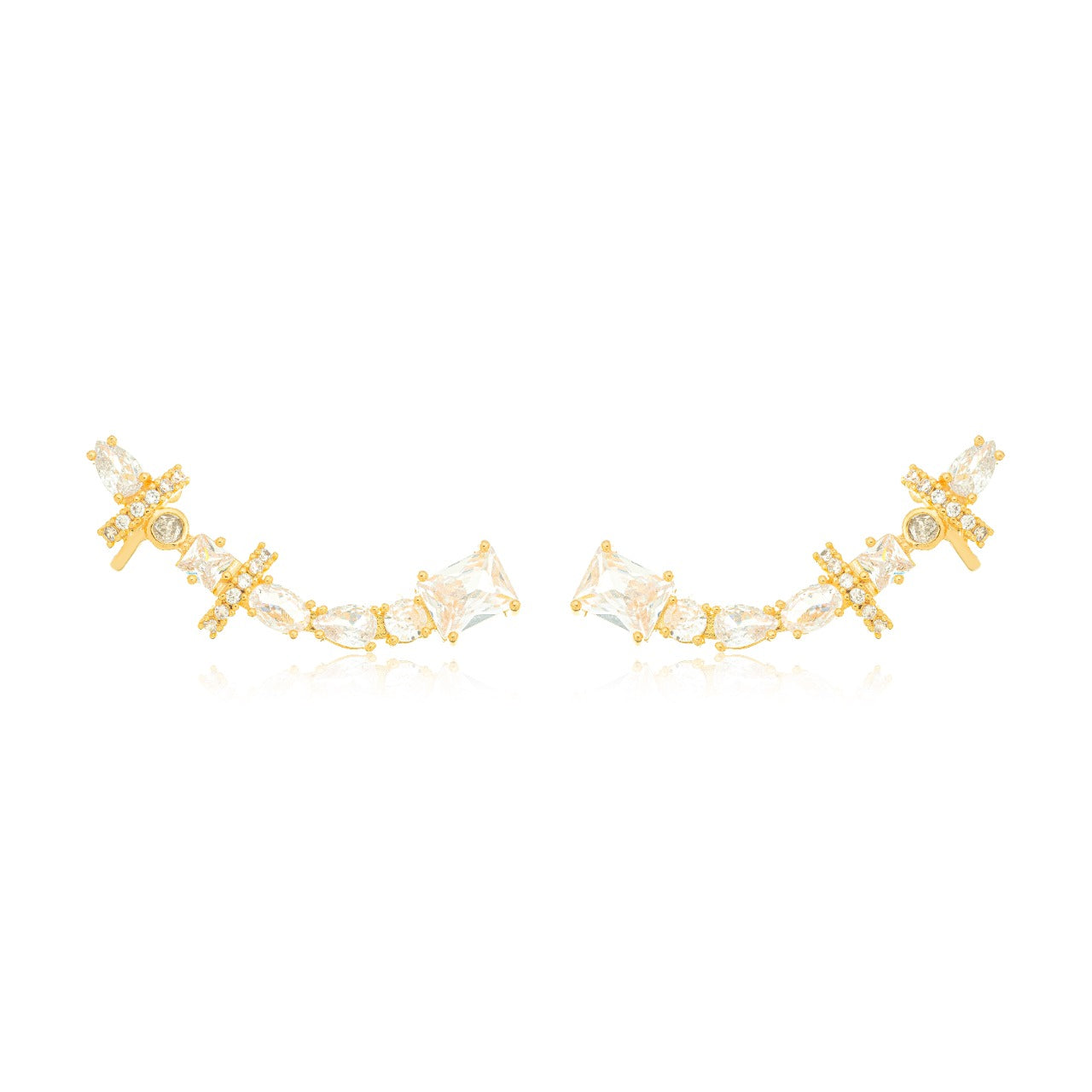 Ear Cuff Gold Crystal Earring